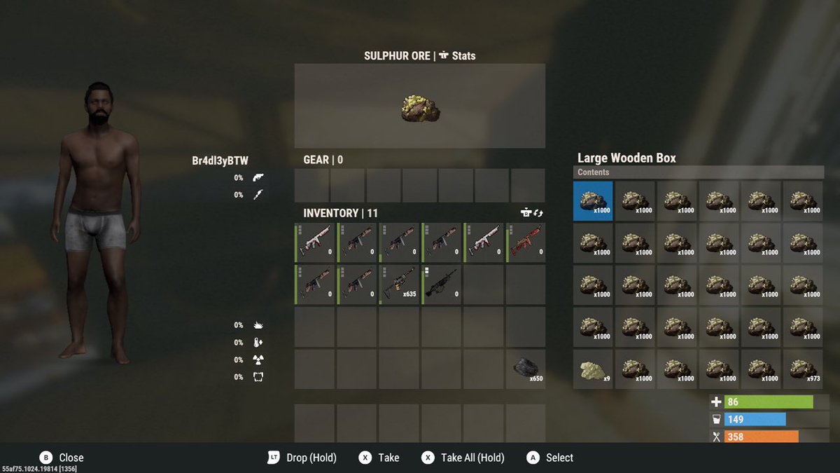 BMlds28's tweet photo. Farm and you will succeed. Rust is like a job, put in the hard work, and you will see profit.💫 #rust #rustfarmer #sulfurgrind https://t.co/6iRK929LAA