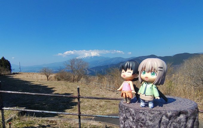 大野山山頂からの富士山。#ヤマノススメ#ねんどろいど 