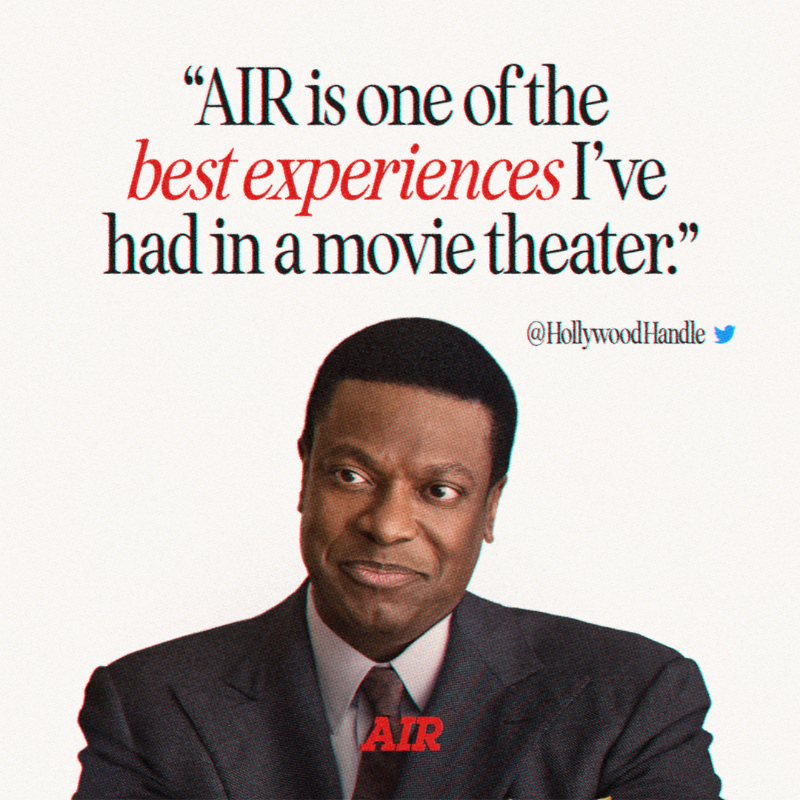 airmovie's tweet photo. Everyone's talking about #AIRMovie, exclusively in theaters everywhere this Wednesday. Get tickets now!