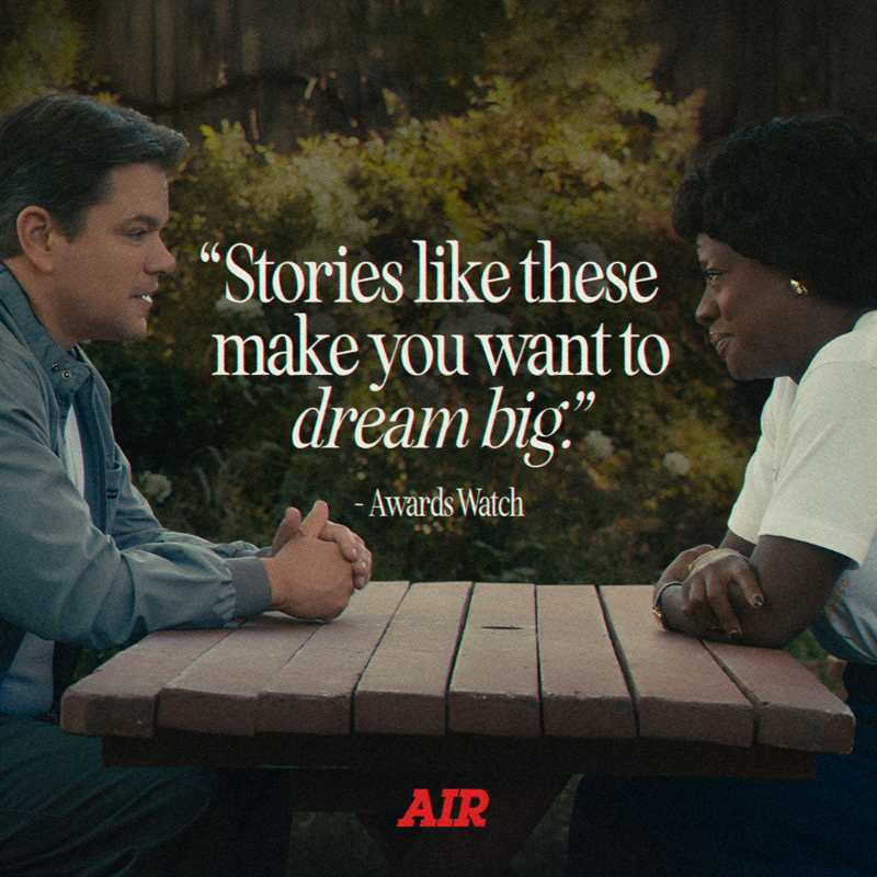 airmovie's tweet photo. Everyone's talking about #AIRMovie, exclusively in theaters everywhere this Wednesday. Get tickets now!