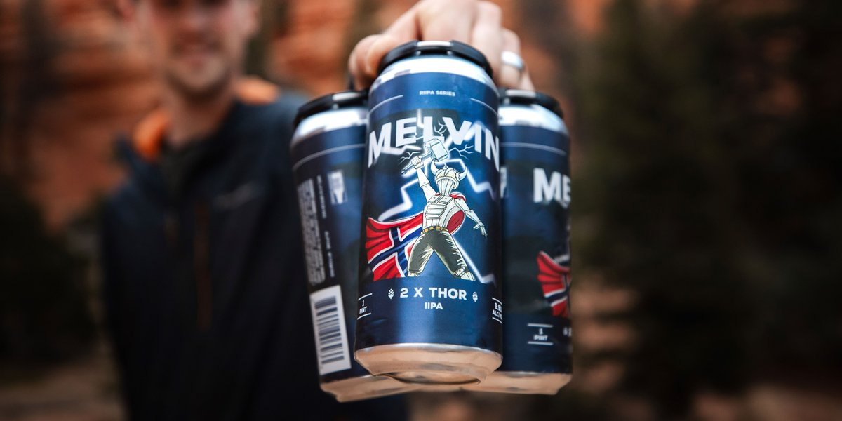 Melvinbrewing's tweet image. Unleash the electrifying flavors of grapefruit, mango and pineapple with every can of 2XThor you crack open.

#2xThor #DoubleIPA #GodofThunder