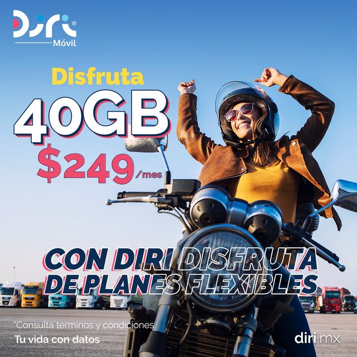 diri_mx's tweet photo. ¿Sabías que con #Diri puedes disfrutar de la verdadera libertad? 😃
Descubre nuestros planes con hasta cinco veces más datos en: https://t.co/4FJ5u79fvG 💻📲🌐💡
#Telefonia #Movil #4G #5GReady #Conéctate #Hotspot #ComparteDatos #PlanDisfruta https://t.co/nim1NY3clM