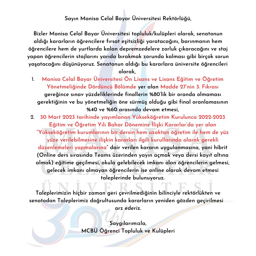 lareasae's tweet photo. #mcbueoeğrencinesesver @mcbu1992 Okulumuz tarafından 31 Mart tarihinde yayınlanan Senato Kararı tüm öğrencileri mağduriyete sürüklemektedir. Sadece sınıflarda eğitim sağlanacağı, dersleri online sistem üzerinden izleyemeyeceğimiz bildirisi eğitim hakkımızı ihlal etmektedir. https://t.co/39gKQqtGxf
