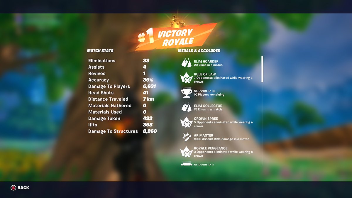 Brxter's tweet image. What a game,33 Bombs#Fortnite #XboxShare