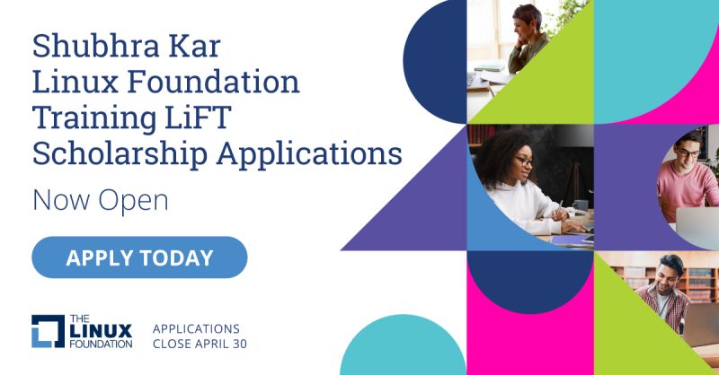 Linux Foundation LiFT Scholarship 
Applications Now Open! 12+ categories. 

Apply today: lnkd.in/ddyppwZt
Deadline: April 30

#LearnLinux #ITcertification #ITjobs #ITcareers #TechJobs #DevJobs #HireDevelopers #OpenSourceCareers #Scholarship