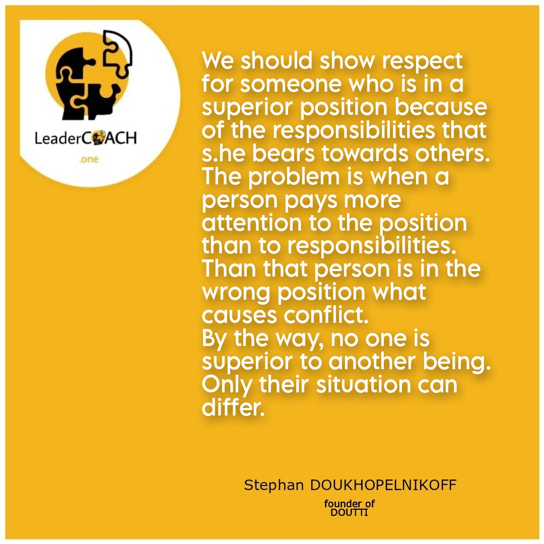 If you choose a position, bear the responsibilities that come with it! Otherwise you will make others suffer and be the cause of conflict. #leadership