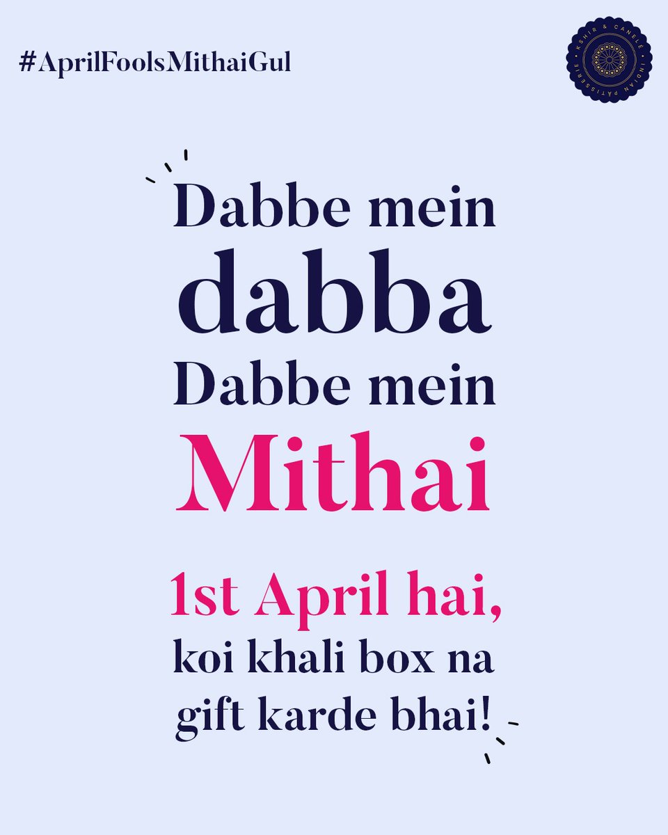KshirCanele's tweet photo. This April Fool's Day, quit those pranks and enjoy a curated box of gourmet mithai by Kshir and Canelé instead!
#AprilFool #AprilFools #AprilFoolDay #curated #mithaibox #mithailover #mithai #delhi #Gurgaon https://t.co/Lk1CUd5EHl