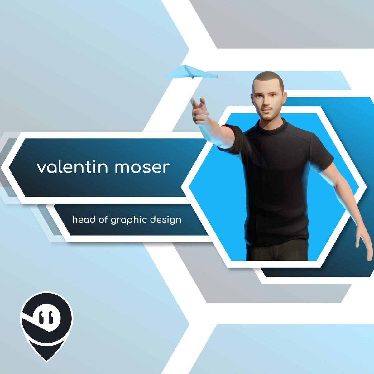 arplace_io's tweet photo. the one you see here is our mr. graphic designer, valentin moser.

his voice carries the depth of darth vader's, but deep inside he's a quite friendly and helpful person 😁 

#arplace #augmentedreality #3d #graphicdesigner #employeeintroduction https://t.co/BAI62NA6sG