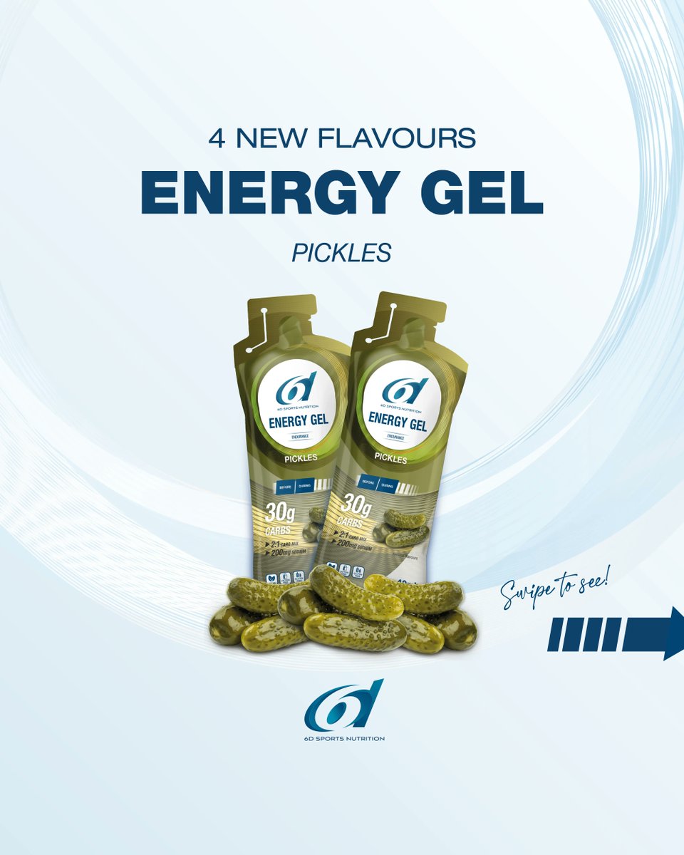 6Dnutrition's tweet photo. 🚨 New flavour alert! 🚨

Tired of the sweet and fruity 6d Energy Gel flavours? We proudly present 4 new savory flavours!

🔋 The ideal source of carbohydrates
🧂 Fast replenishment of salts
😍 4 new delicious flavours https://t.co/6UbZFbBYX4