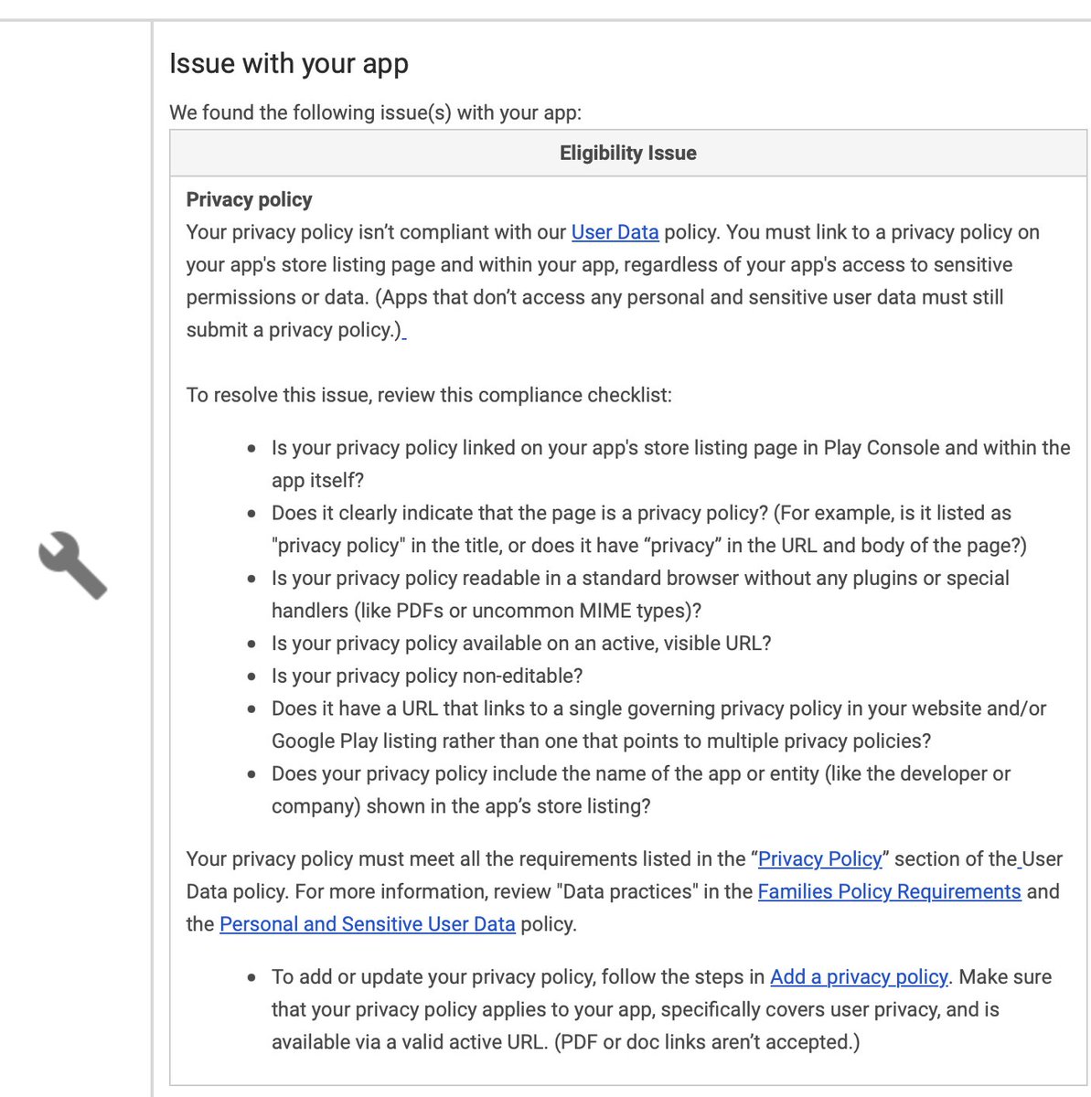 Shivang_31's tweet photo. @GooglePlay @googledevs @Google For past 3 days my app updates are being rejected, I made all the changes sent by Google Playconsole. Unclear and Invalid checklists are being sent again and again, even if I ask for a clear statement. Please upload my app back asap. Dissapointed https://t.co/Tbv24Zw9TL