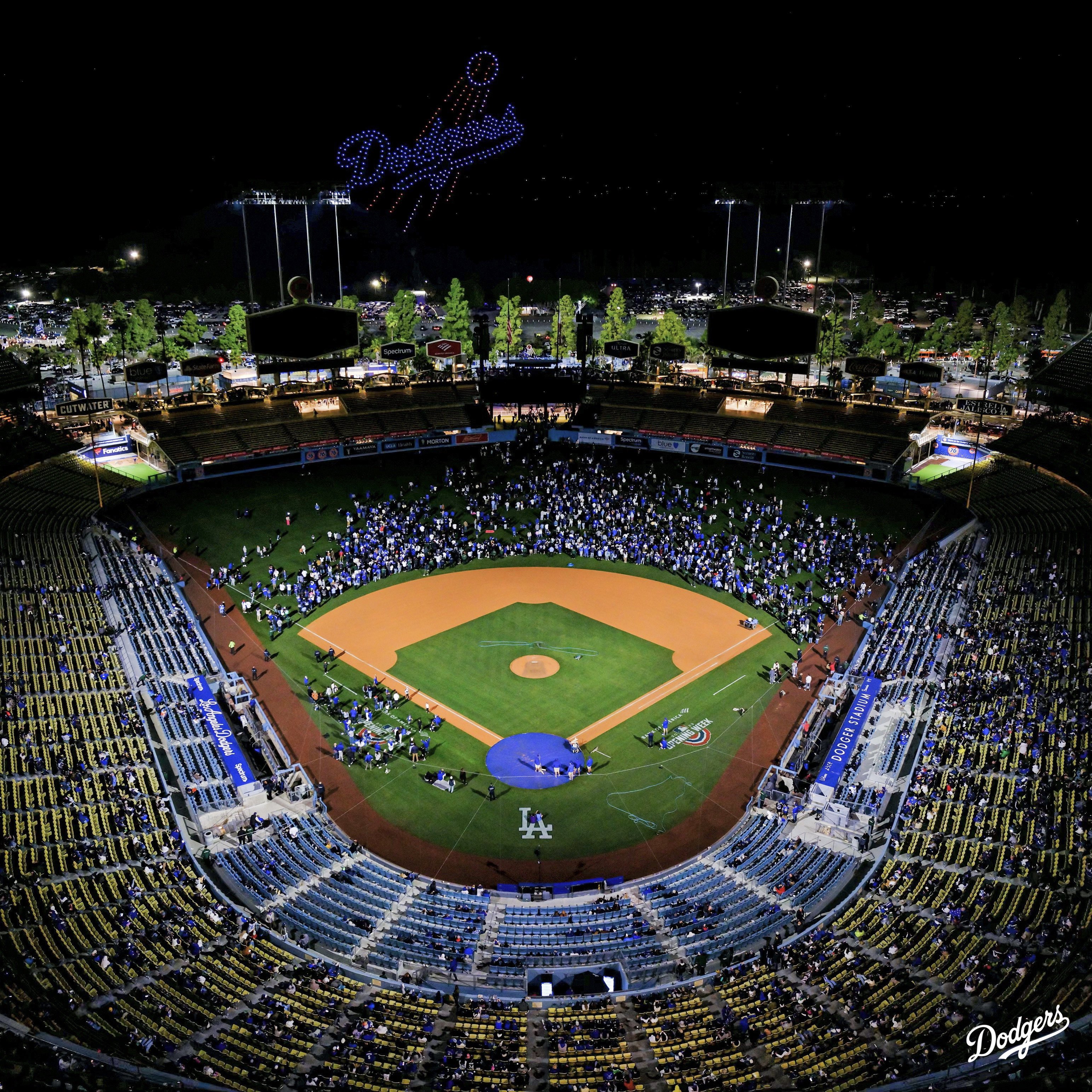 Los Angeles Dodgers on X: The first Dodger Stadium Friday Night Light Show  is in the books.  / X