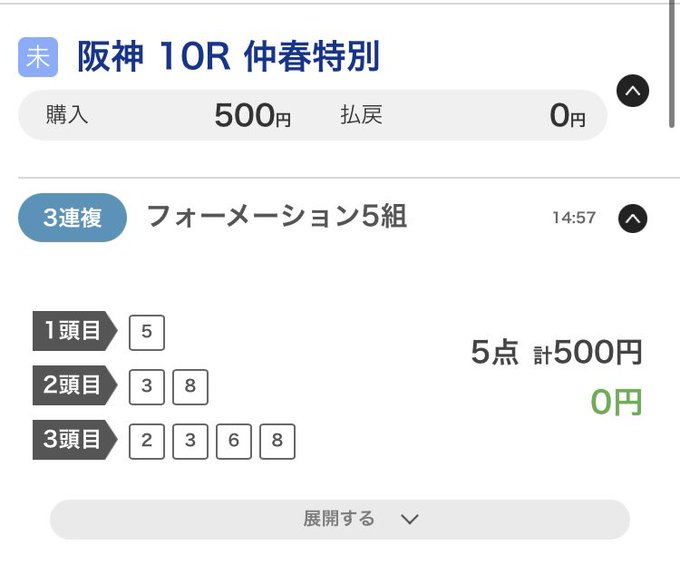 チャイカ3着ナイスすぎるぅ🥰🥰これ5点で仕留めたの美味しい！！🔥昨日から上振れてる！！ 