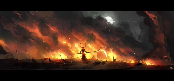Good morning!Have a great start into the weekend! Here are some more fire paintings. #ArtistOnTwitter 