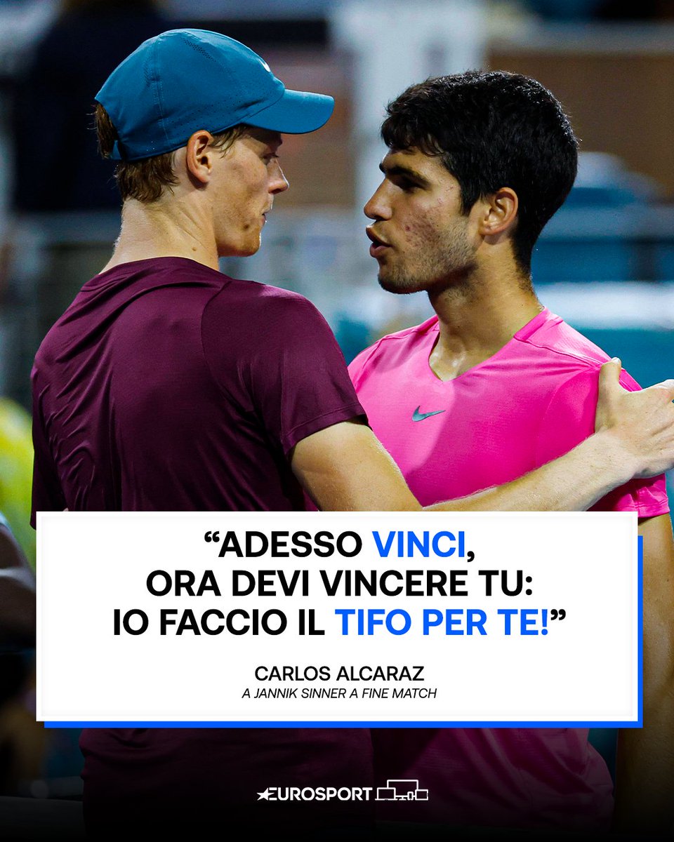 Che campioni, che bella rivalità 🥺🧡

#MiamiOpen | #Sinner | #Alcaraz | #EurosportTENNIS