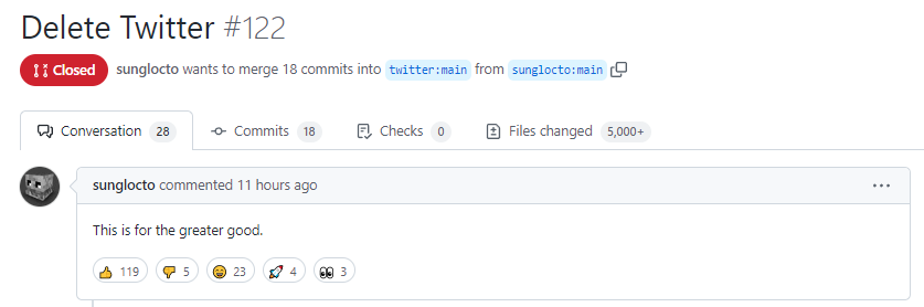 fitzgravy's tweet photo. incredible things happening in the pull requests to the twitter algorithm repo https://t.co/rl7E72MxN7