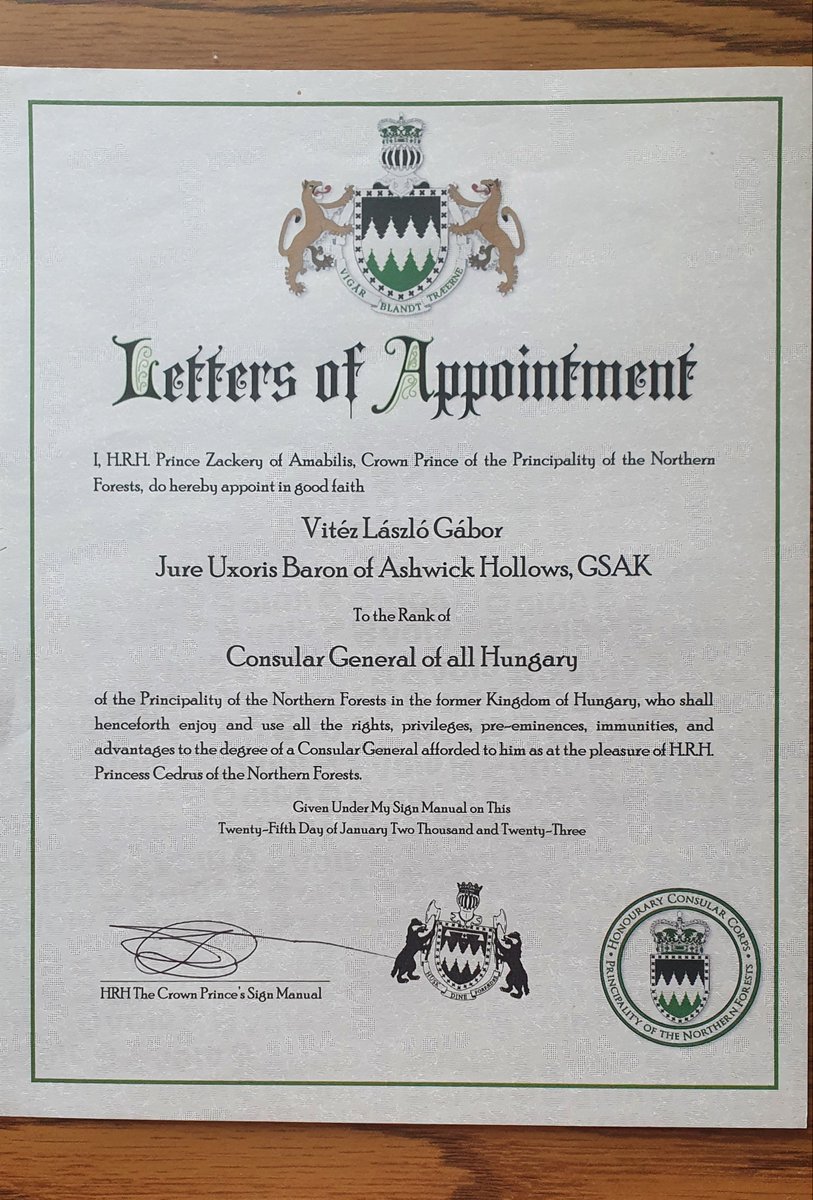 The postman brought it yesterday.  Thank you for your trust, I will do my best to serve you.  It is a great honor for me.  Thank you again Princess Cedrus.