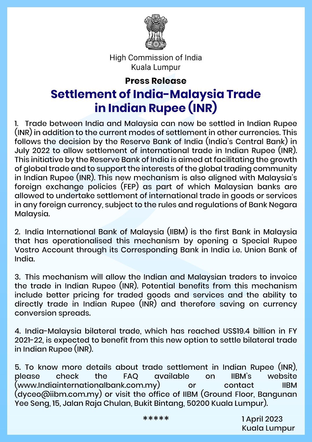 India in Malaysia on Twitter "IndiaMalaysia trade settlements in
