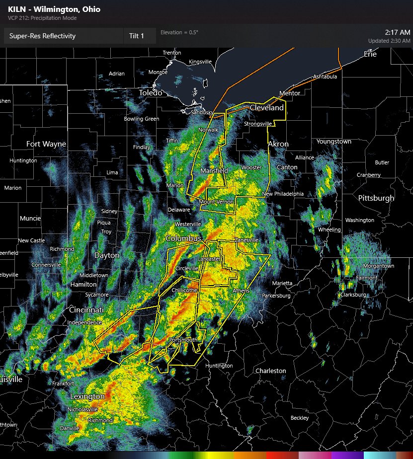 NWS Wilmington OH on Twitter "[230 AM 4/1/23] Storms are moving into