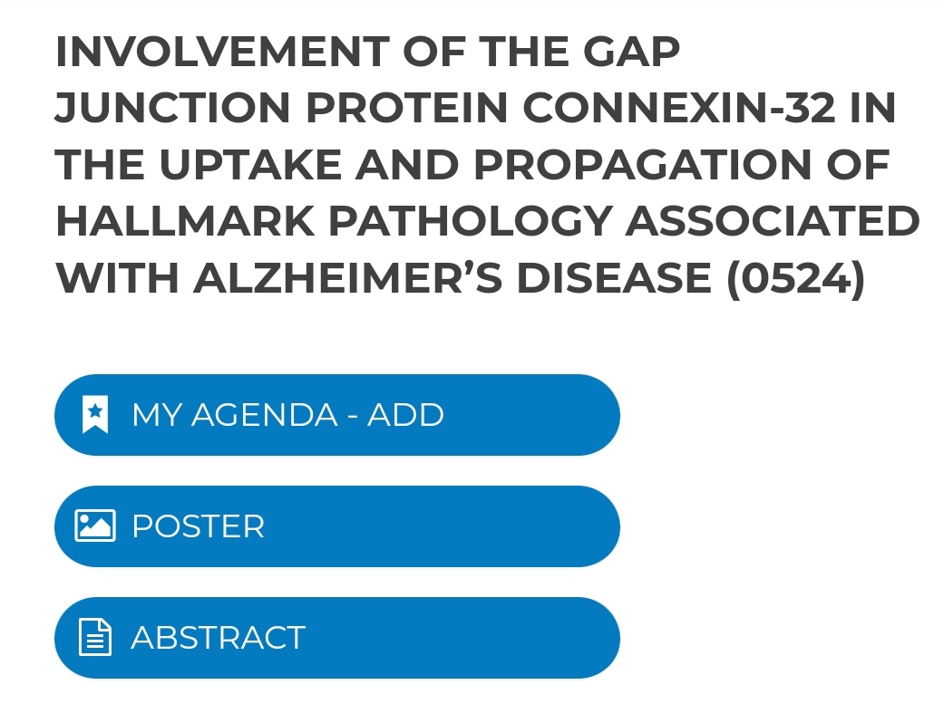 As AD/PD 2023 begins to come to a close, don't forget that you can still find recorded sessions on-demand.  There, enjoy Dr. Reyes' presentation covering the role of gap junction proteins in Alzheimer's Disease (abstract 0524).  Poster onsite # 531, online # OD096.
#ADPD2023