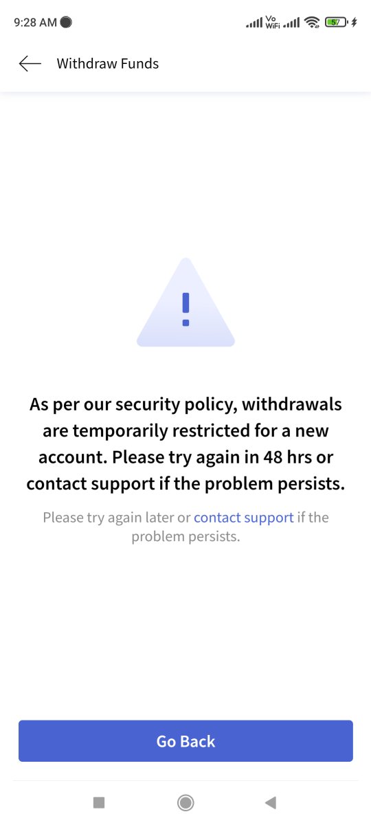 Sohiljn's tweet photo. @smtgpt @CoinDCX @CoinDCX_Cares 

I am not new customer its been more than year with coindcx.  
Adding money is easy but when we wan withdraw either server went down or some new case happen or we get these mesages. https://t.co/xvhaOdAZnp
