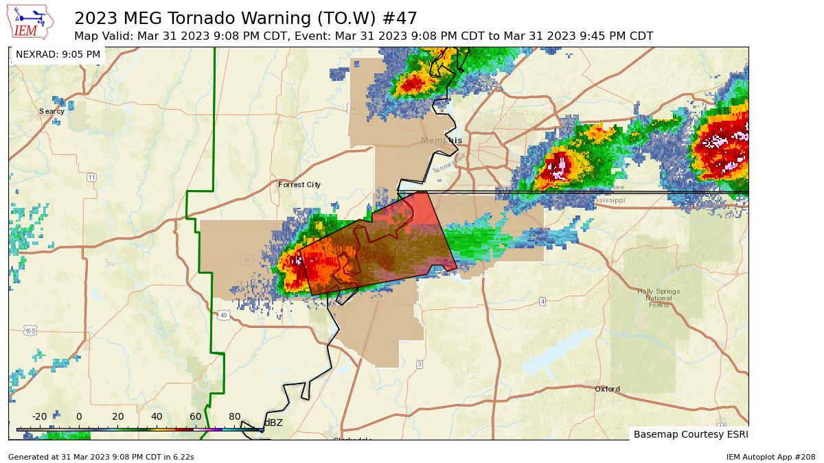 IEMBot MEG on Twitter "MEG issues Tornado Warning [tornado RADAR