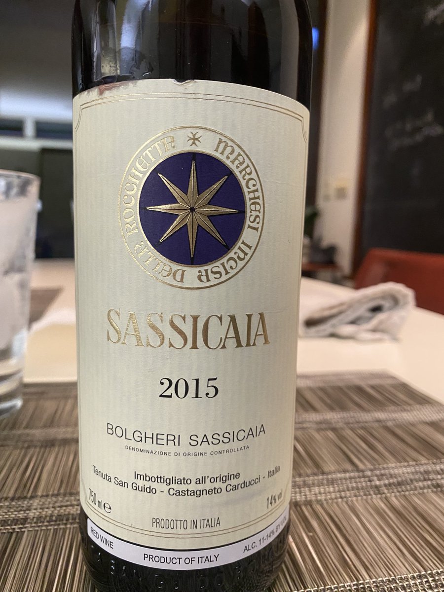 Elaine’s favorite wine was/is 1985 Sassicaia. She says “not as good here, but pretty good anyway”. Just sayin’