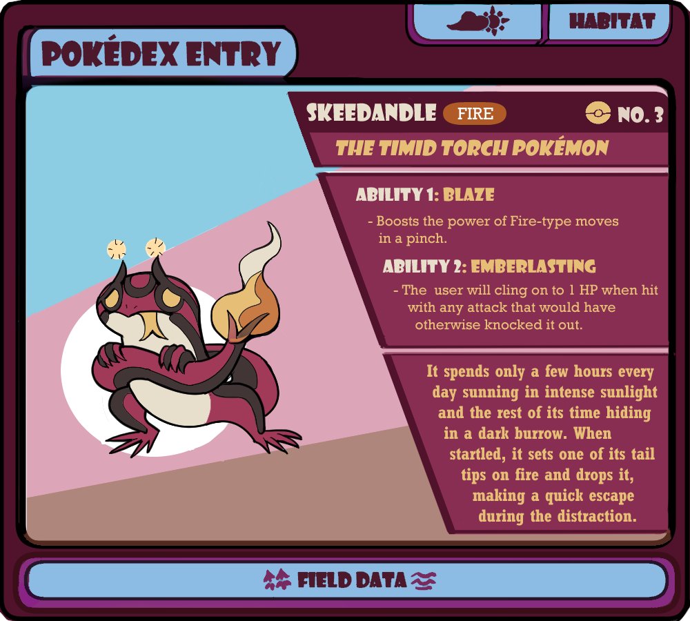 scribbledeck's tweet photo. Happy #fakemon Friday, I revamped my starters and added a dex design! Who would you choose for your starting partner in the Vinian region? https://t.co/UBjY2DskVu