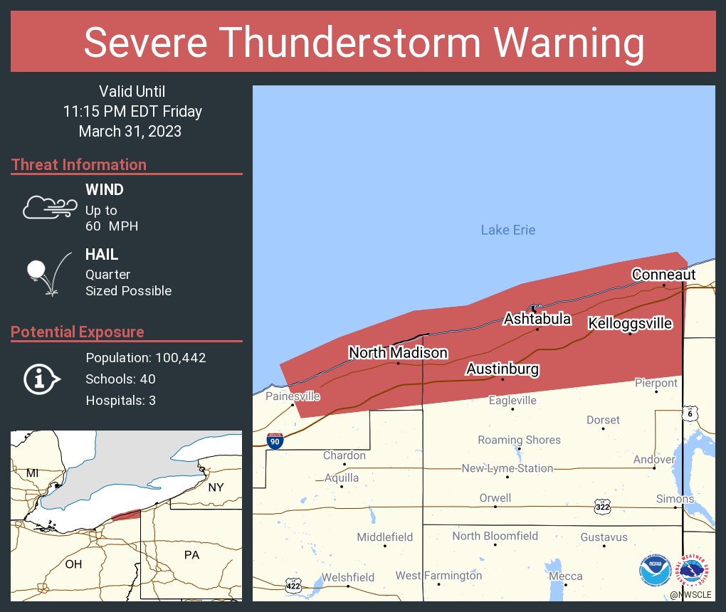 NWS Severe Tstorm on Twitter "Severe Thunderstorm Warning including
