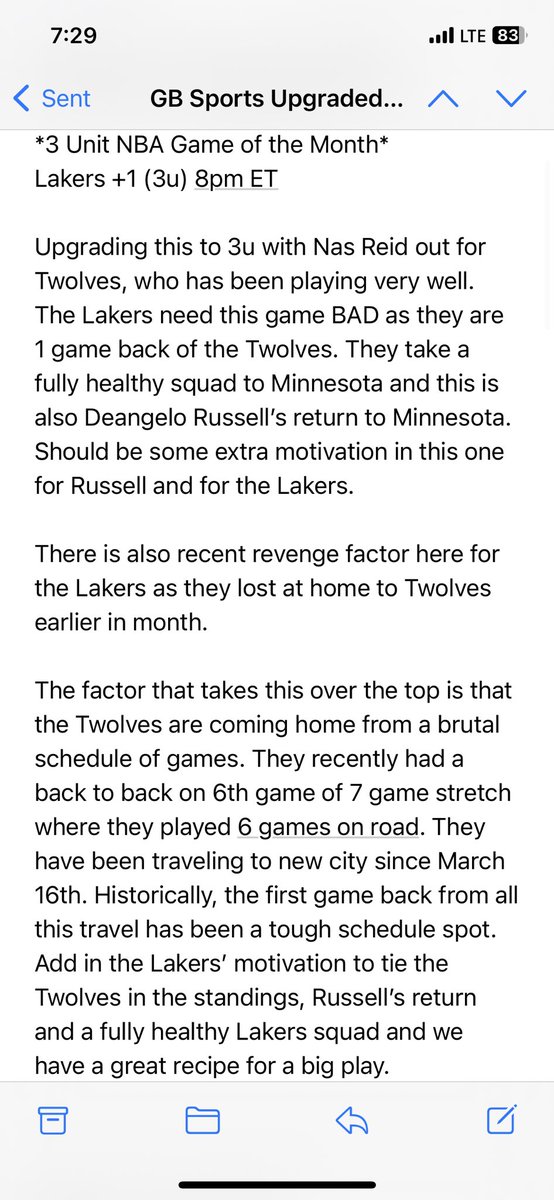 GBpickem's tweet image. GIDDY UP! A huge 3 Unit NBA Game of the Month WINNER on the Lakers +1 

Much needed lift. We pick up a quick +4.06u last two days with 1 pick pending 

#GoldenEmpire 

Writeup below for learning purposes