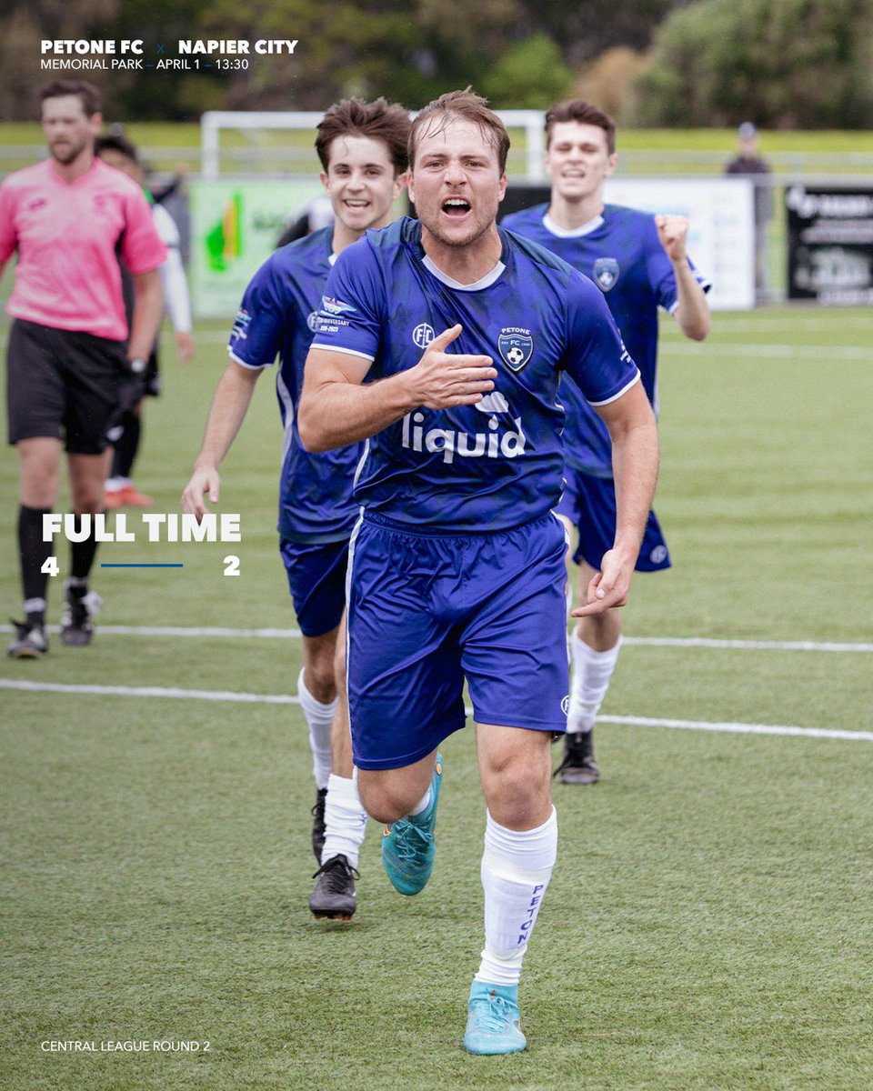 PetoneFC's tweet photo. THE BOYS GET IT DONE IN #PETONETIME! ⏰⚽️ 

#PetoneFC 4️⃣ - 2️⃣ 

#NZNationalLeague #COYB 💙🤍 https://t.co/N6cJKYhX8W