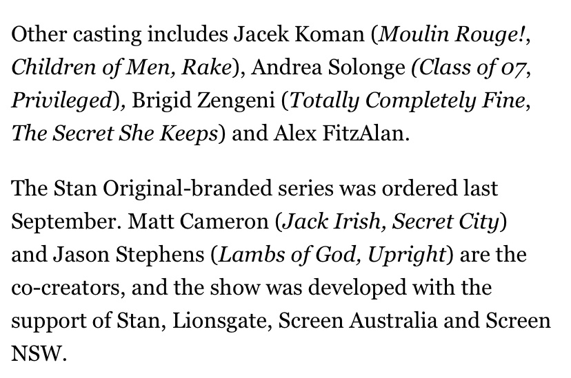 Joining the Stan family in the Stan-Lionsgate series Prosper as Juno! 

A razor sharp journey about faith- a damaged family inextricably bound together while tearing themselves apart.

#ProsperonStan #StanOriginals