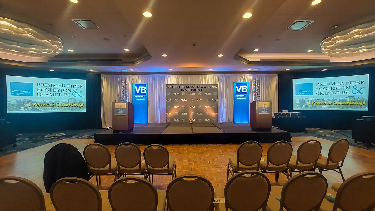 robertjcreative's tweet photo. Shout out to @vermontbiz Magazine for a fun event honoring the best Vermont businesses! Dobil Laboratories, Inc. Audio-Visual Division on the scene. 

#Vermont #eventdesign #audiovisual #awardsceremony #dobil #doubletreebyhilton https://t.co/Sa9ebiBcOA