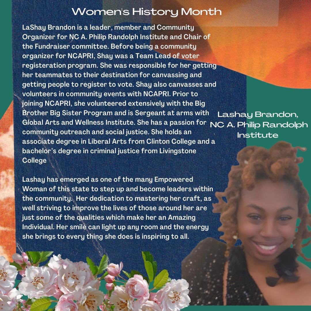 AlanteNcapri's tweet photo. #ncapri North Carolina A. Philip Randolph Institute, Inc. (NCAPRI) Help me celebrate my great co-workers during this year’s Women’s History Month. https://t.co/iLTCoZikC2