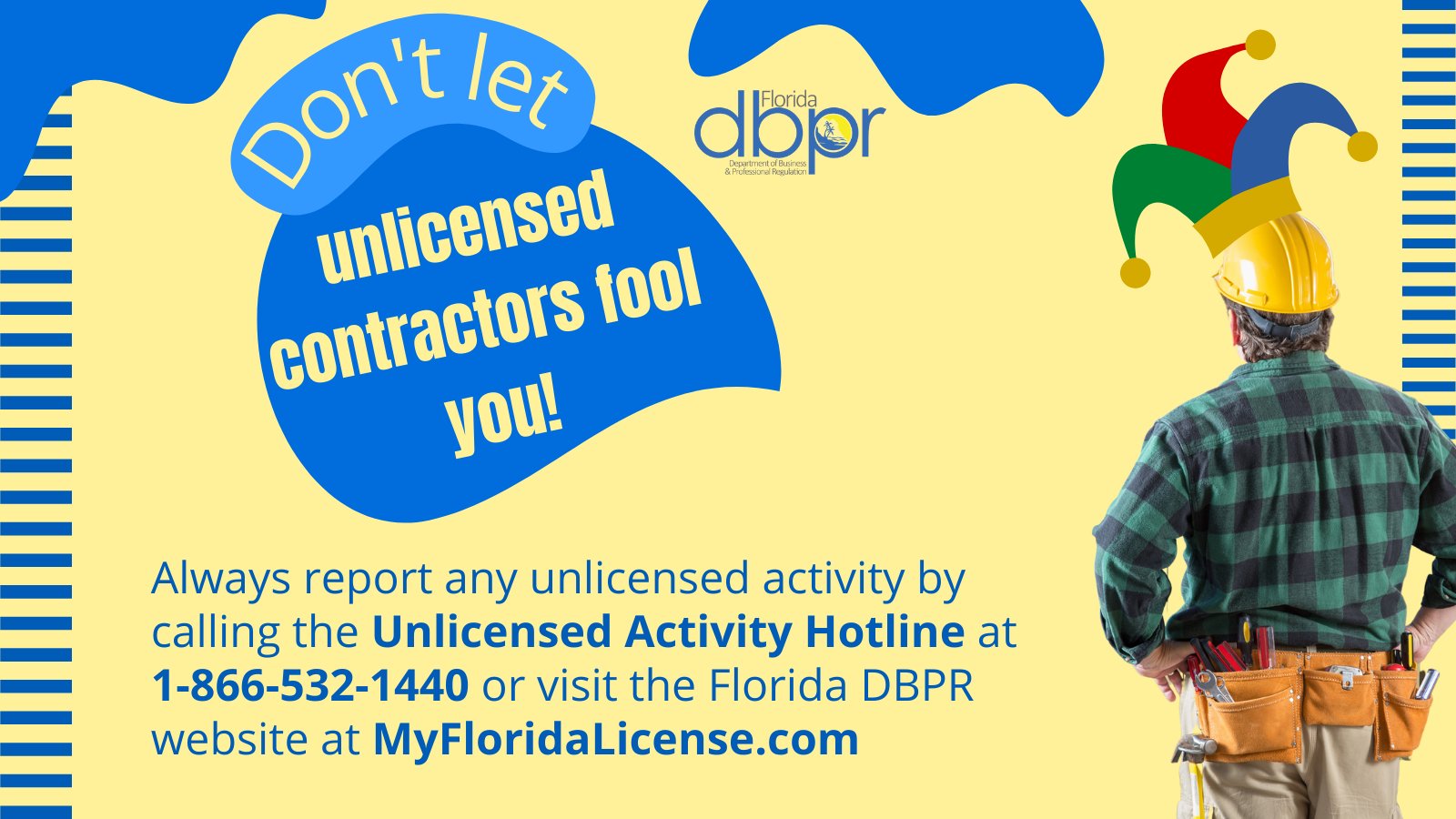 Florida DBPR on Twitter "🙅Don’t get fooled by unlicensed contractors