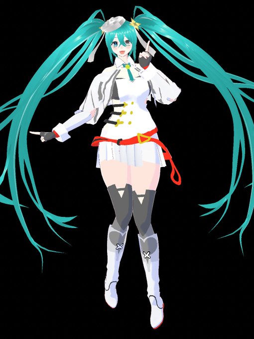 #VRoid #初音ミクレーシングミク2023をVRoidStudioで作っています・続き衣装と髪のアタリがだいたい完成