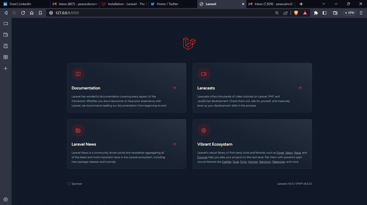 PeaceEdgeTech's tweet image. This is where it begins:
#laravel10
this thing is more cute than #laravel9
welcome back Laravel, let's play around this month a little with some touch of #Vue.JS and APIs