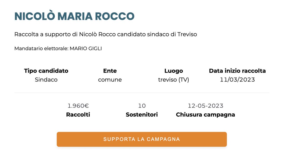 Politically_it's tweet photo. Nicolò Rocco, candidato sindaco di #Treviso ha scelto di raccogliere fondi in maniera digitale e trasparente con Politically

Qui la sua campagna. #NicolòRocco https://t.co/c565cJ0KwE https://t.co/SbWGIA5fMm