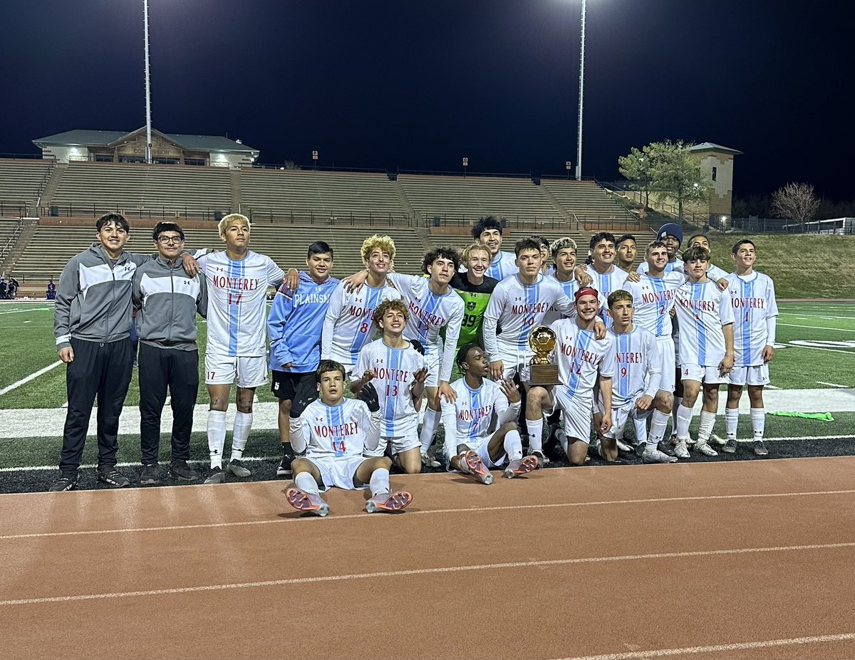 PlainsmenFutbol's tweet photo. Regional Quarterfinal 
MHS: 1
Palo Duro: 0

Goal
Mason Bohn

Assist
Frankie Diaz

Backline and GK shutout 
Reese Rasor 7 saves

@montereyhs @Monterey_Sports @AthleticsLISD @LethalSoccer @806hsscmedia @pchristy11 @LoneStarVarsity @uiltexas @tascosoccer https://t.co/hvCyVy28v7