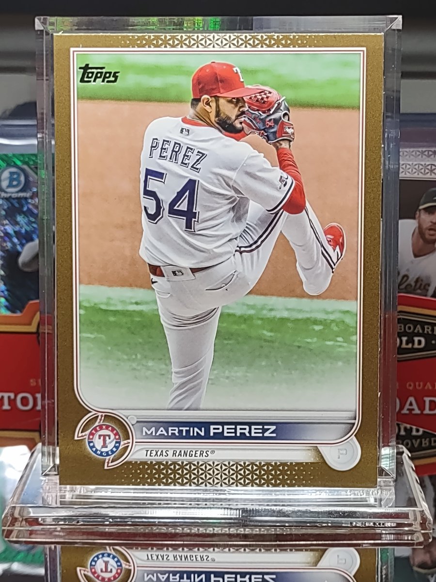Stack1of1Mint's tweet image. Martin Perez 2022 Topps Update Gold Parallel /2022 #US131 Texas Rangers