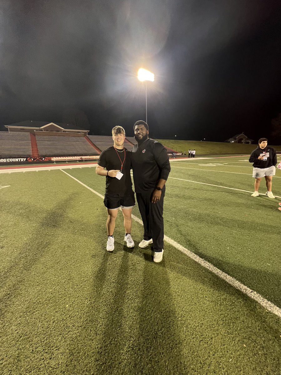 Aaronbowerss's tweet photo. Had a great time visiting 
Gardner-Webb University 
 today. Definitely enjoyed watching the spring game to kick off the season! #THEWEBB #GWUFootball @CoachTreLamb9 @ReardonCoach @PRTYNTHABAKFLD @NMBHSFootball @GavinFo35295996 https://t.co/SirPUUfVZl
