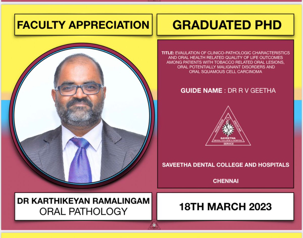 drrkn's tweet image. #simats #saveetha #sdc #saveethadentalcollege #PhD #PhDone