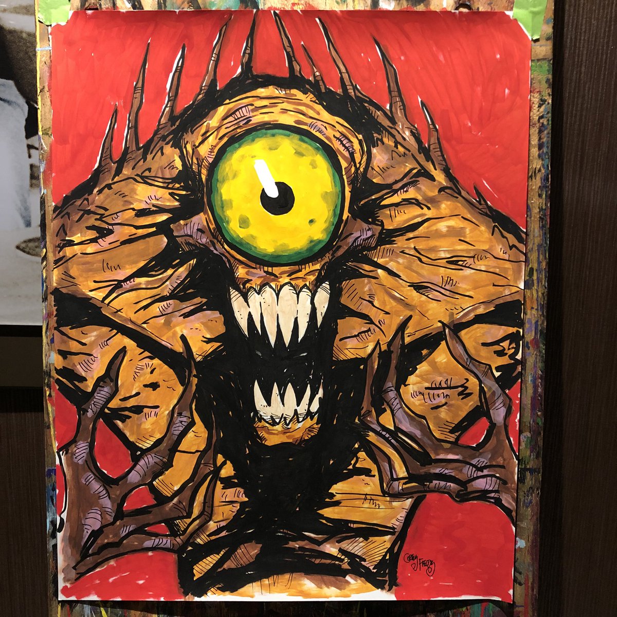 coreyfieldsart's tweet photo. Just here drawing a #nothic for #dungeonsanddragons with @sixbombboards
.
.
.
#dungeonsanddragonsmovie #dungeonsanddragonsart #creature #roleplaying #drawing #art https://t.co/ysjbRVAq7Z