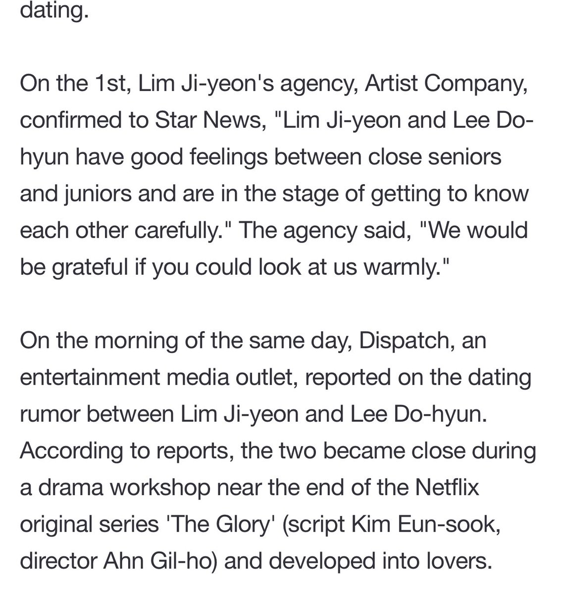 kdramatreats's tweet photo. #LeeDoHyun and #LimJiyeon are confirmed to be dating, congratulations to the couple! 🥹❤️

The agency said, "We would be grateful if you could look at them so warmly." 

🔗https://t.co/TOJEI0DRi4 https://t.co/dRZFtLkg6k
