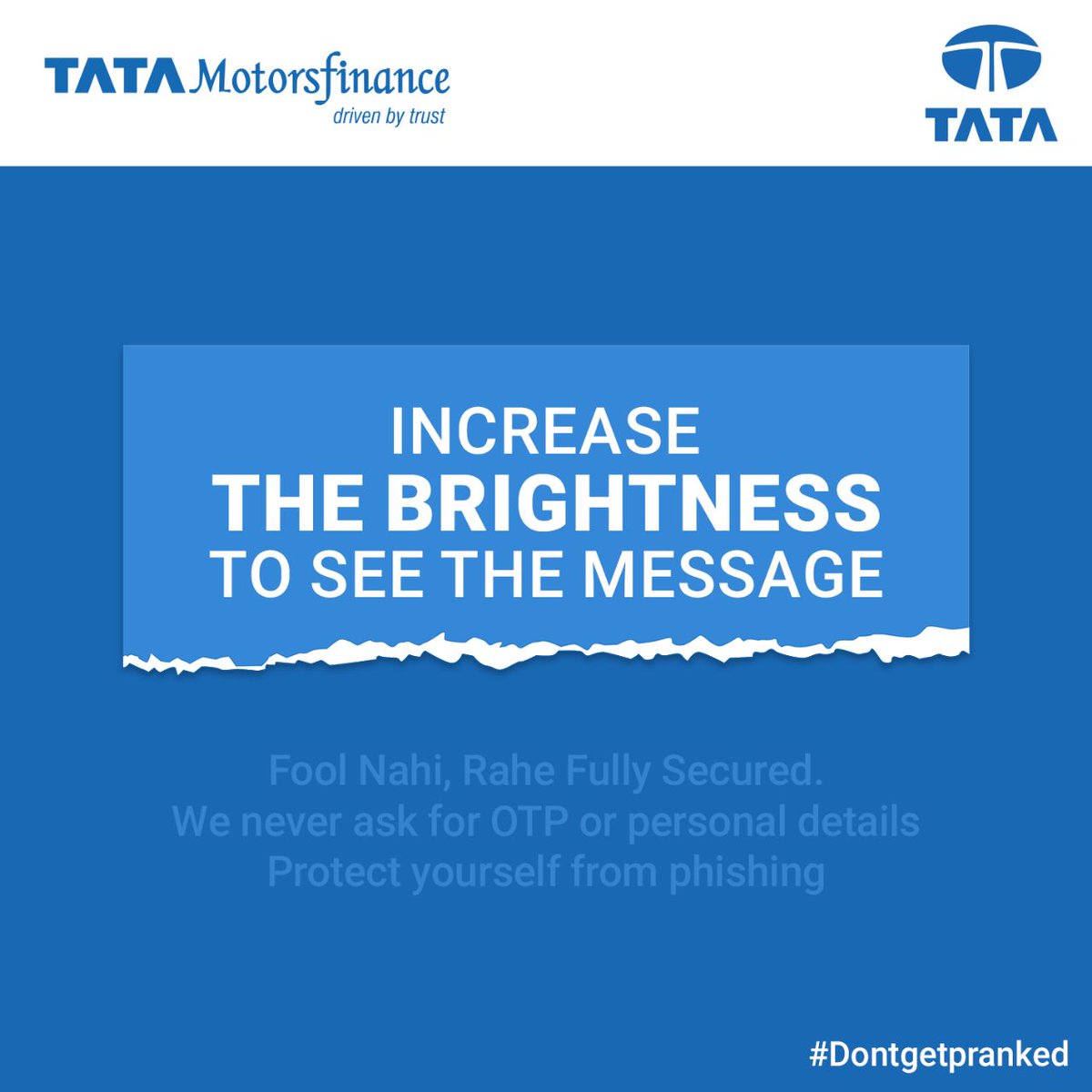 TMFLimited's tweet photo. Fool nahi, rahe fully informed aur apne personal details ko rakhe safe!
#DontGetPranked #AprilFool #AprilFoolsDay2023 #AprilFoolDay #AprilFoolsDay #WeAreTMF #TMF https://t.co/E309i4kAKx