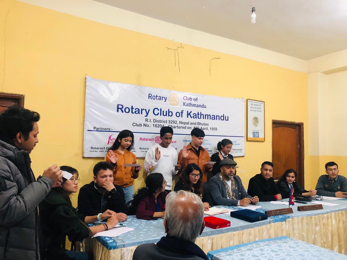 rackathmandu's tweet photo. Rotaract Club of Kathmandu had a joint meeting with Parent Rotary Club, Sister Rotaract Club, and Interact Club for Rotaract week. New members were inducted and gratitude was expressed to all attendees. #InspireToAspire 
#RotaractKathmandu
#Rotary 
#fellowships https://t.co/bswogxjjEK
