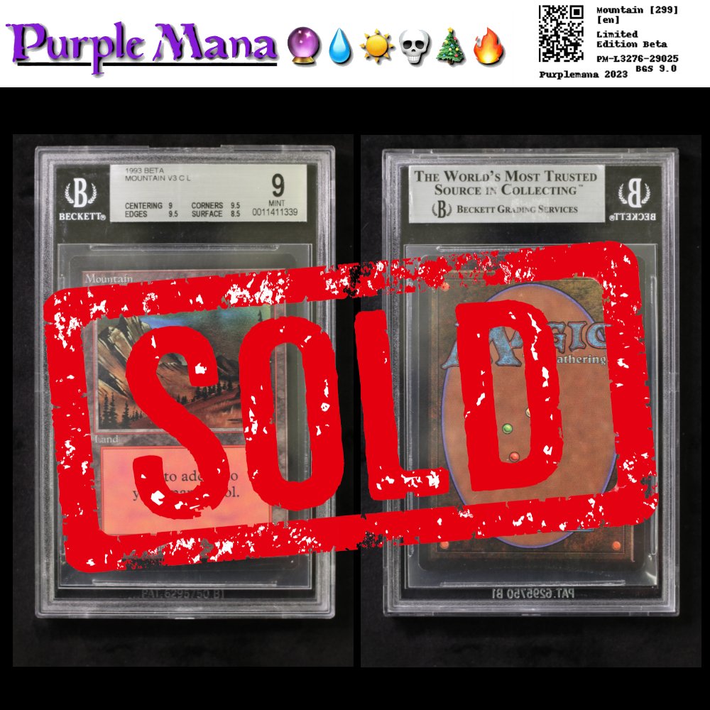 purplemana1's tweet photo. 🔮💧☀️💀🎄🔥
SOLD!  Mountain [299] [en] (Limited Edition Beta)
Final Price: : $67.20
Condition: BGS 9.0
SKU: PM-L3276-29025
Link: https://t.co/EqVemCC7bL https://t.co/IdWmxuSwlJ