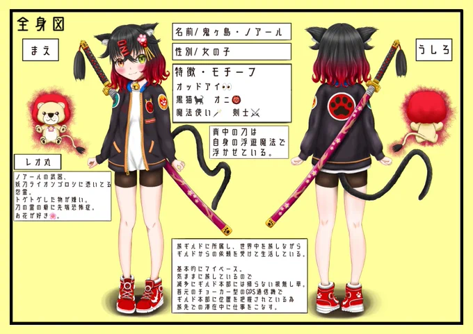 ファンアートタグ考えたので、せっかくなのでウチの子 ノアールちゃんの過去絵貼っておきますね(∪・ω・) #黒猫ノアート 