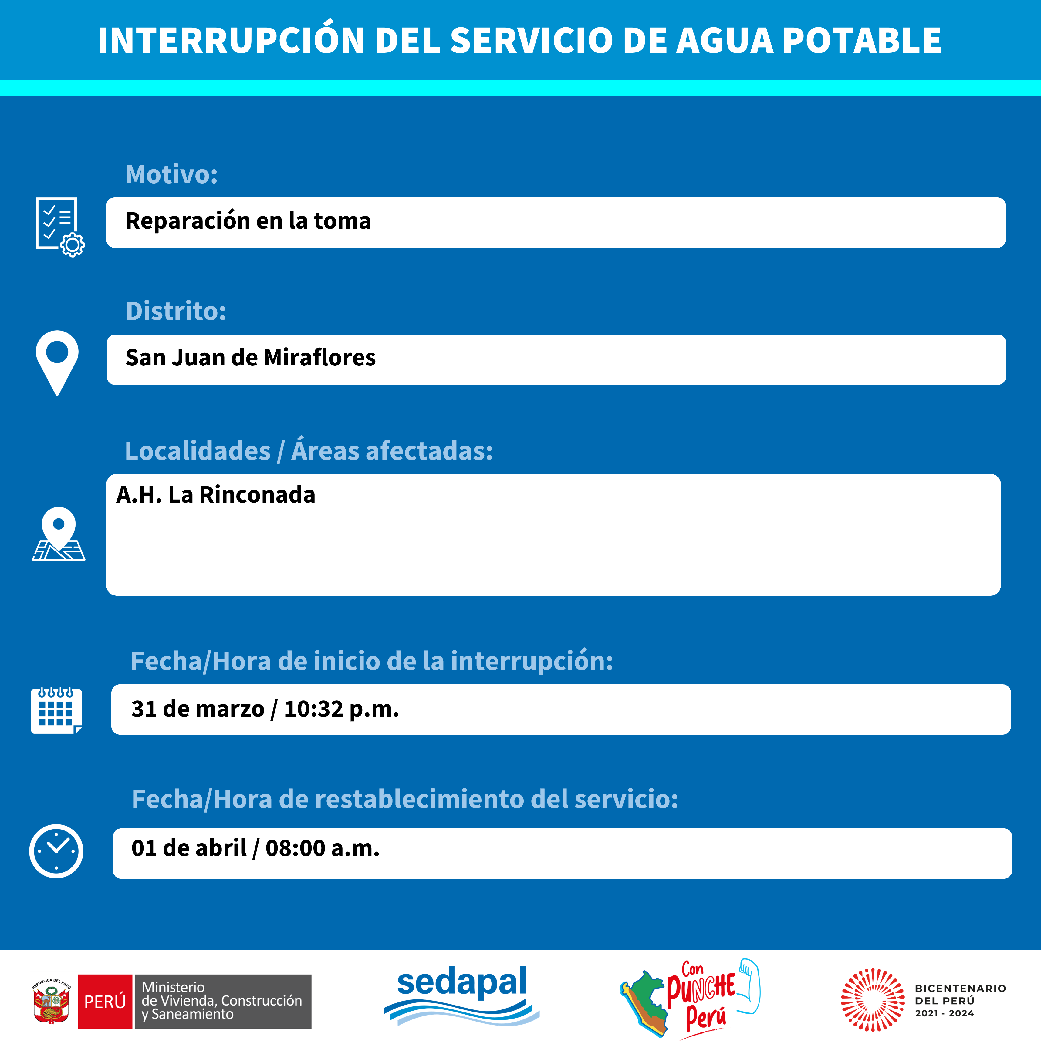 ¡ATENCIÓN SAN JUAN DE MIRAFLORES!
