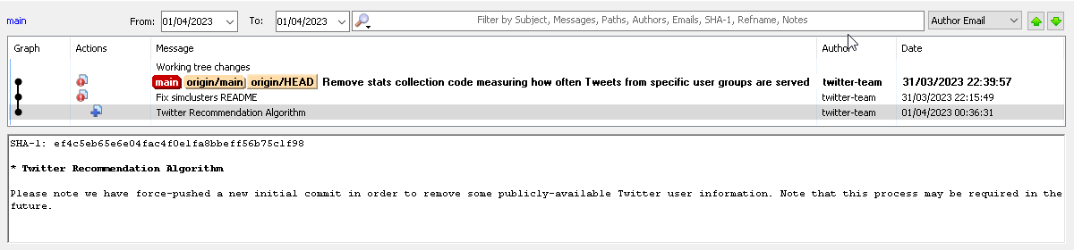 ludo6577's tweet photo. Marrant le premier commit du code source de twitter à été fait après les deux suivant :) 
--force
C'est même expliqué dans le premier commentaire ^^

#Twitter #twittercode #TwitterSourceCode #code #github https://t.co/4kSs97jDH7