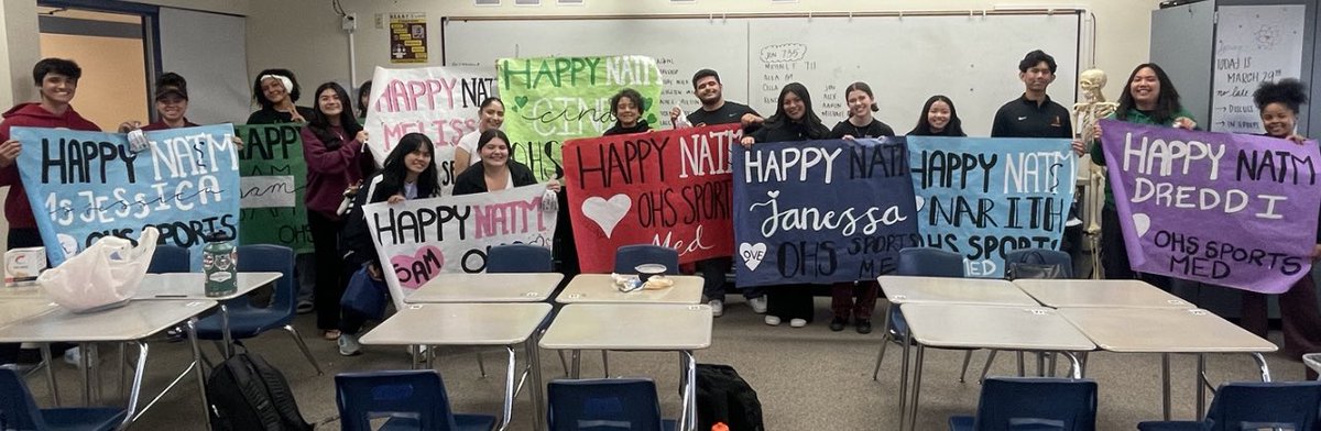 OHS__SportsMed's tweet photo. Wrapping up NATM with love from ASB not just for myself but my student aides and a visit from Jaden Jones; my heart is full 🤍 https://t.co/J7PDlJAe8a
